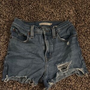 Levi's Blue Distressed Jean Shorts
